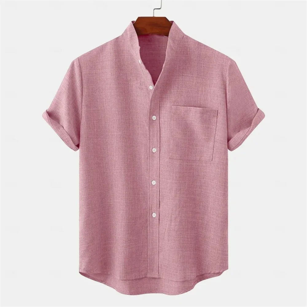 Linen Modern Collar Shirt