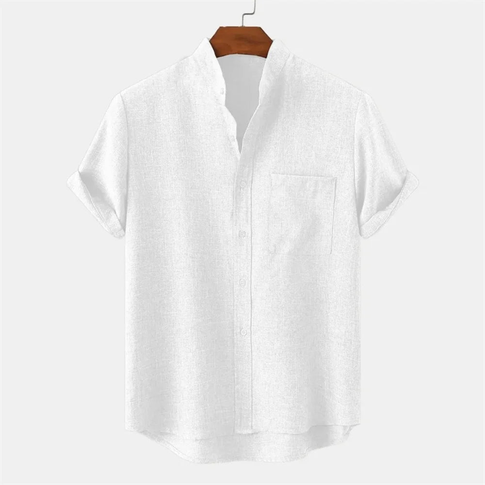 Linen Modern Collar Shirt