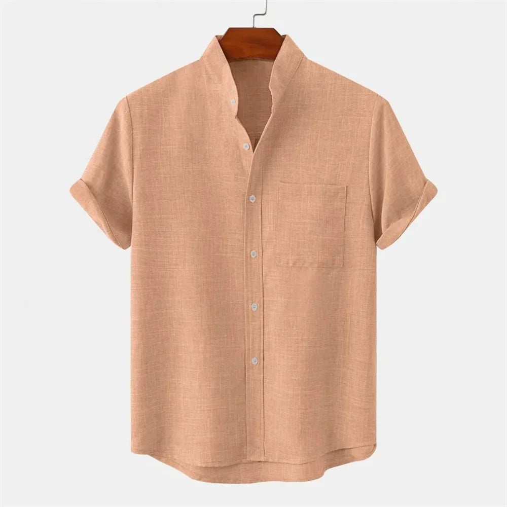 Linen Modern Collar Shirt