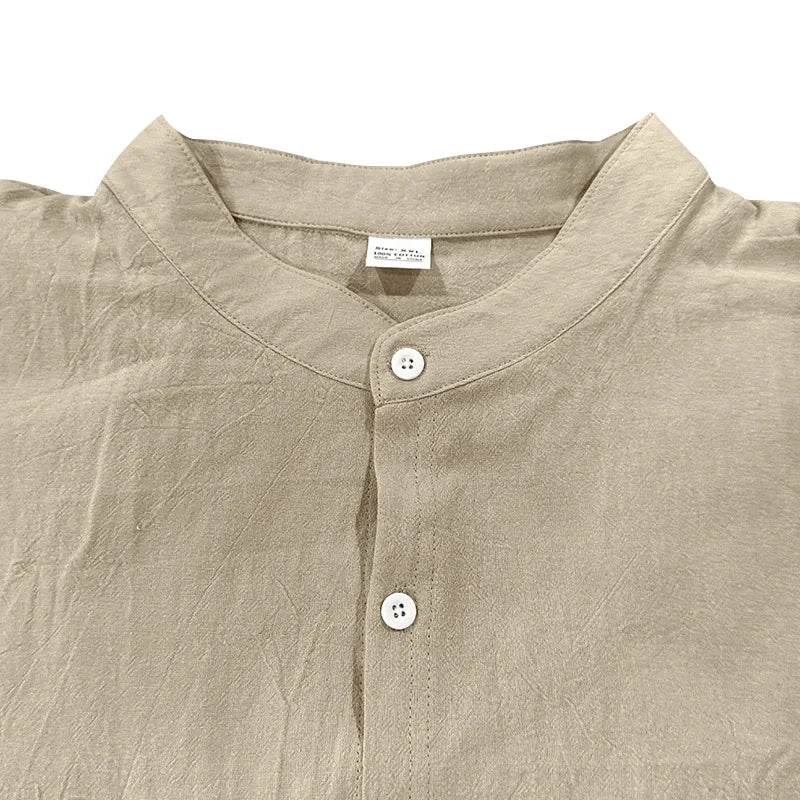 Luxe Mandarin Linen Shirt