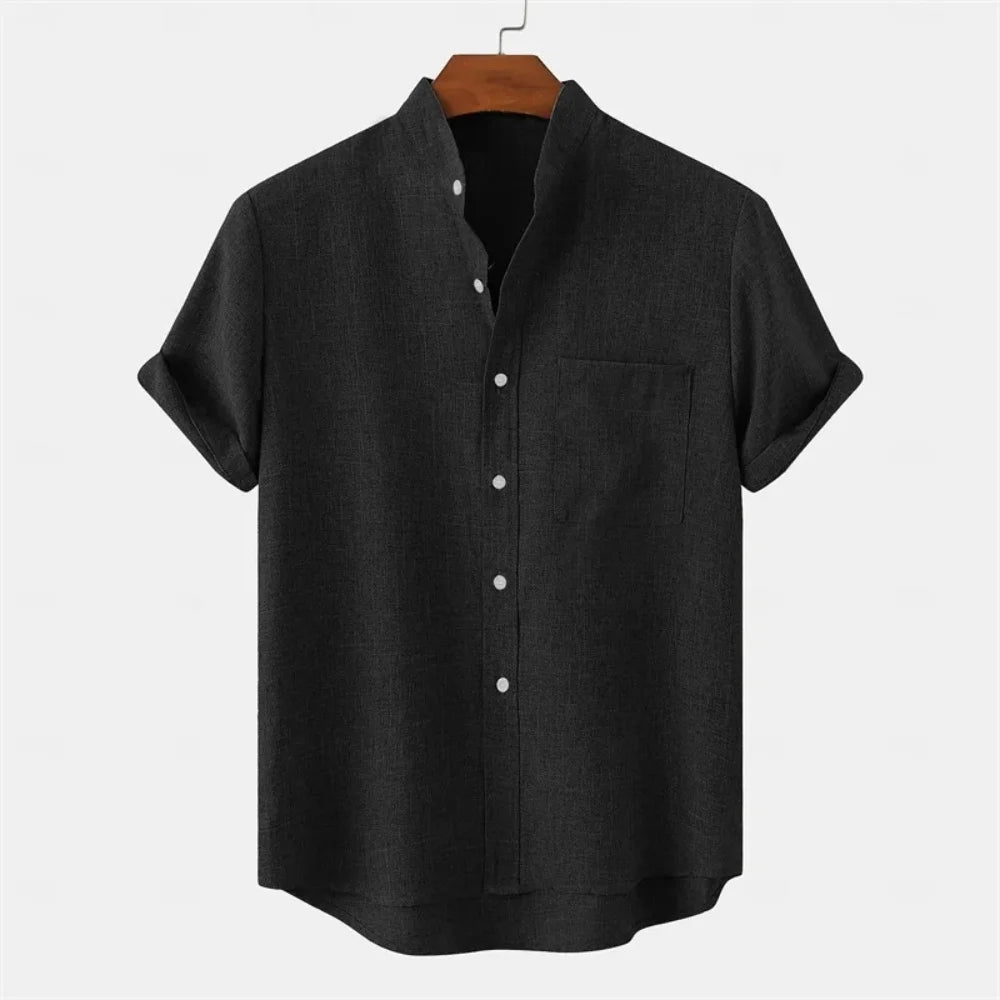 Linen Modern Collar Shirt