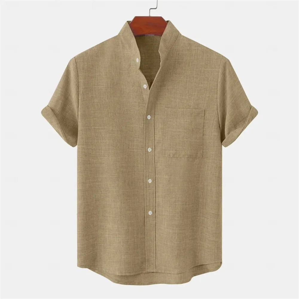 Linen Modern Collar Shirt