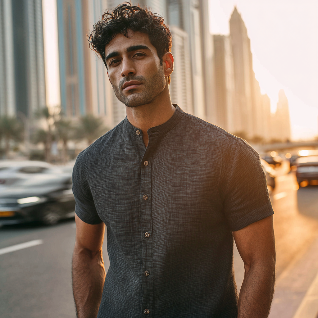 Linen Modern Collar Shirt