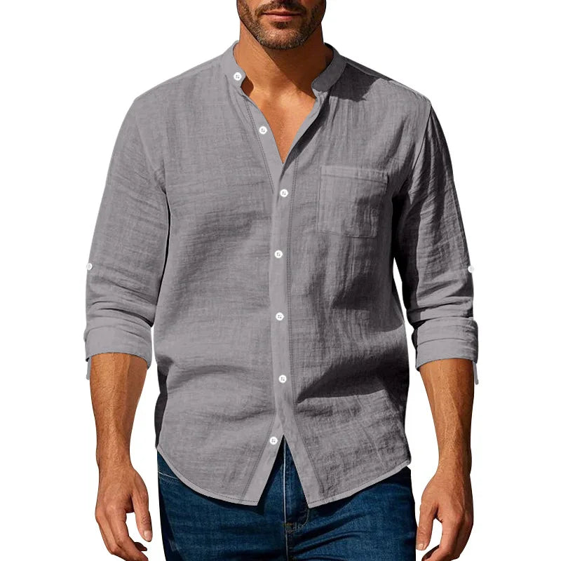 Luxe Mandarin Linen Shirt