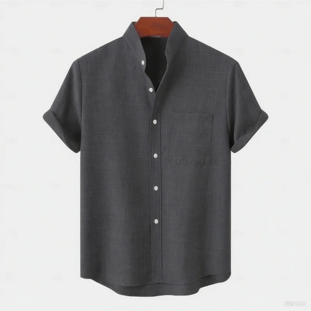 Linen Modern Collar Shirt