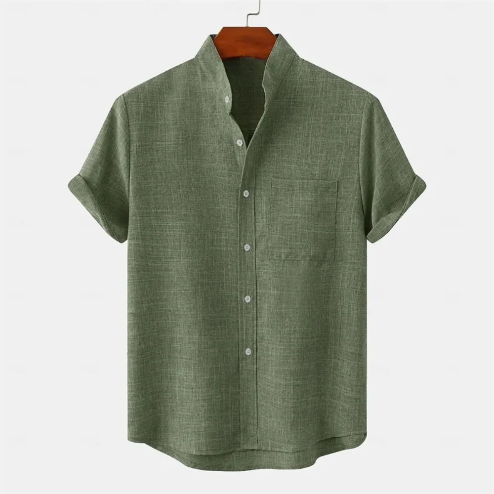 Linen Modern Collar Shirt